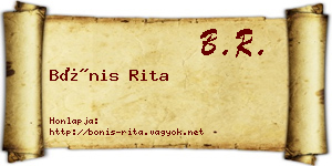 Bónis Rita névjegykártya