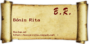Bónis Rita névjegykártya