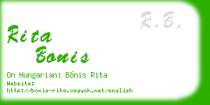 rita bonis business card